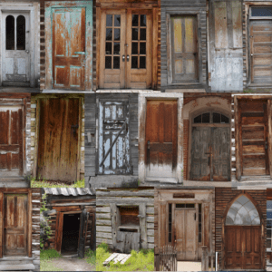Antique Rustic door collage