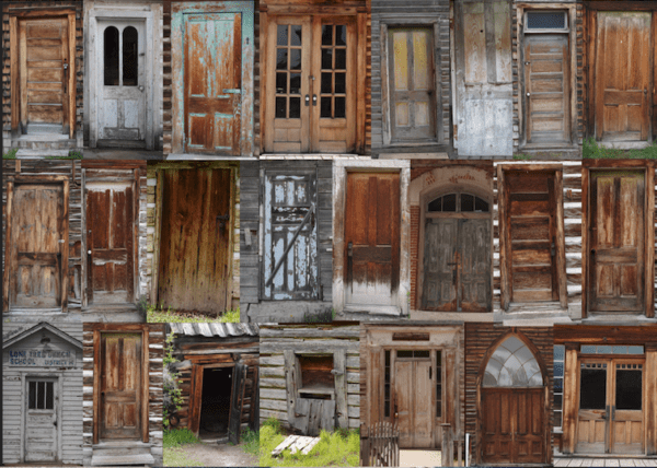 Antique Rustic door collage